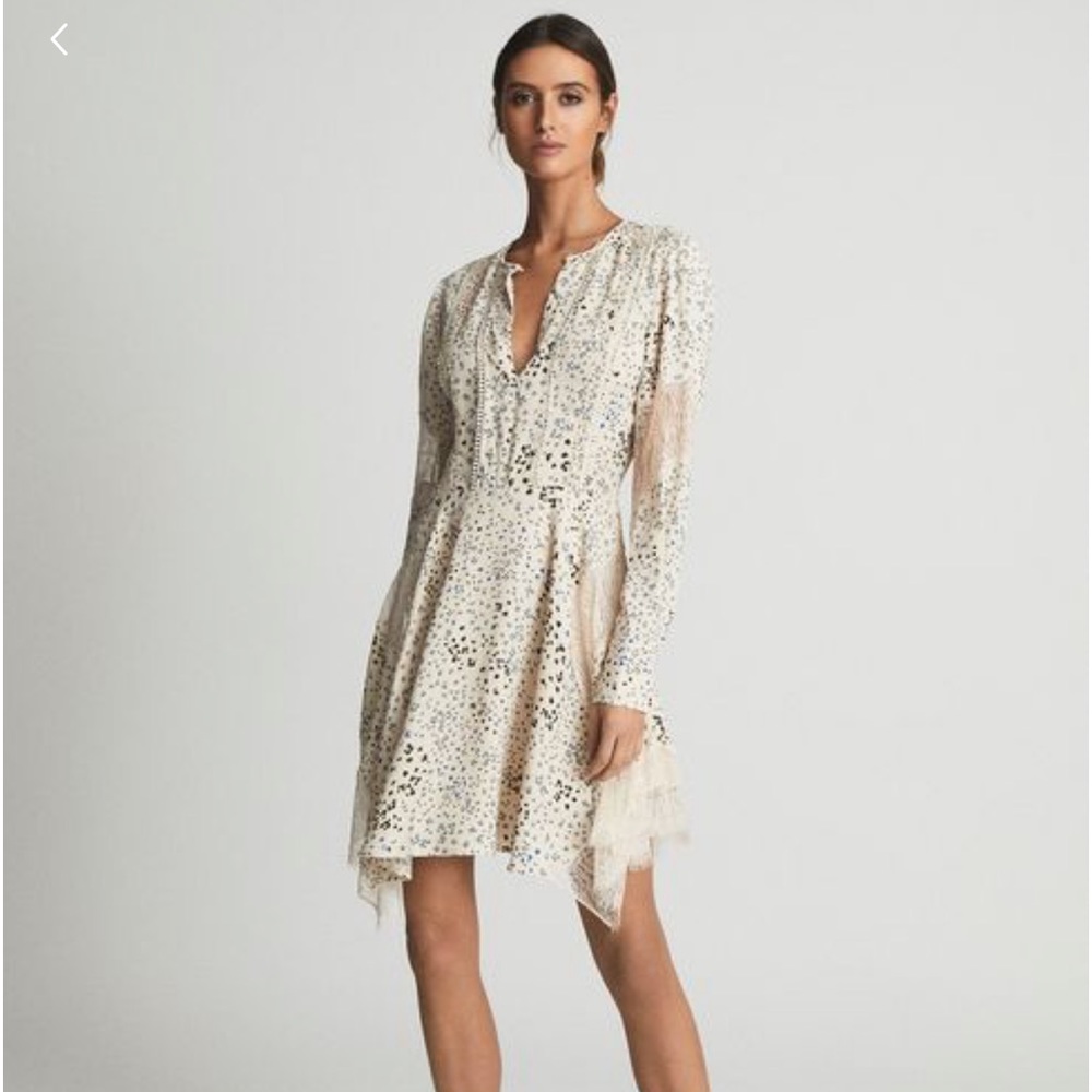 NWT ELYSE ROMANTIC FLORAL LACE TRIM DRESS